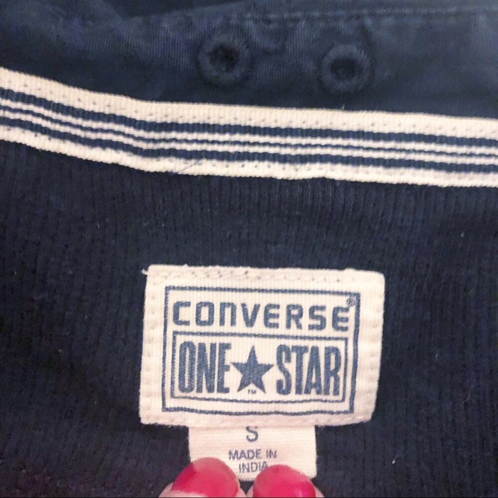 Converse One Star Dark Blue Button Down Shirt Women's Size Small - Picture 6 of 7